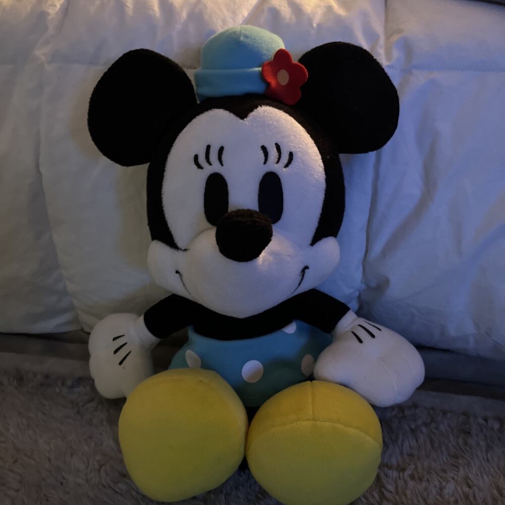 Disney Minnie Mouse SEGA Monochrome Plush Stuffed Animal 16"